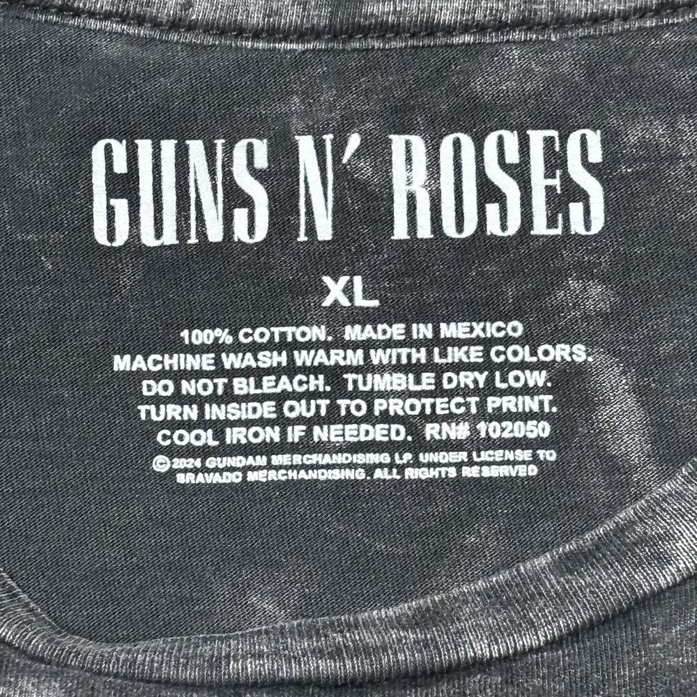 Guns N Roses T Shirt Womens XL Black Acid Wash Pink Short Sleeve Music Rock - Picture 3 of 6